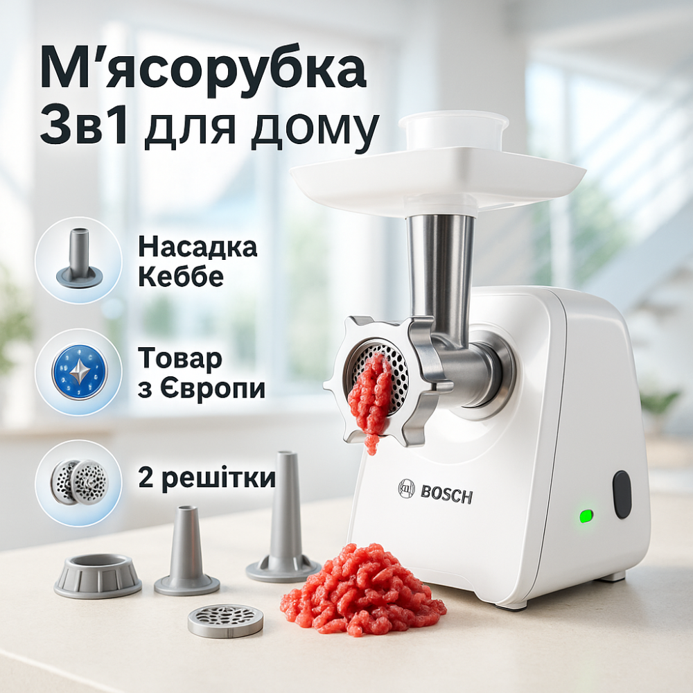 Мясорубка с большой загрузочной горловиной, Электрическая мясорубка с насадкой-кеббе XP-24 Львов - изображение 14