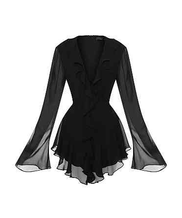 Жіночий романтичний чарівність-комбінезон софт + шифон Чорний, 46/48 Одеса