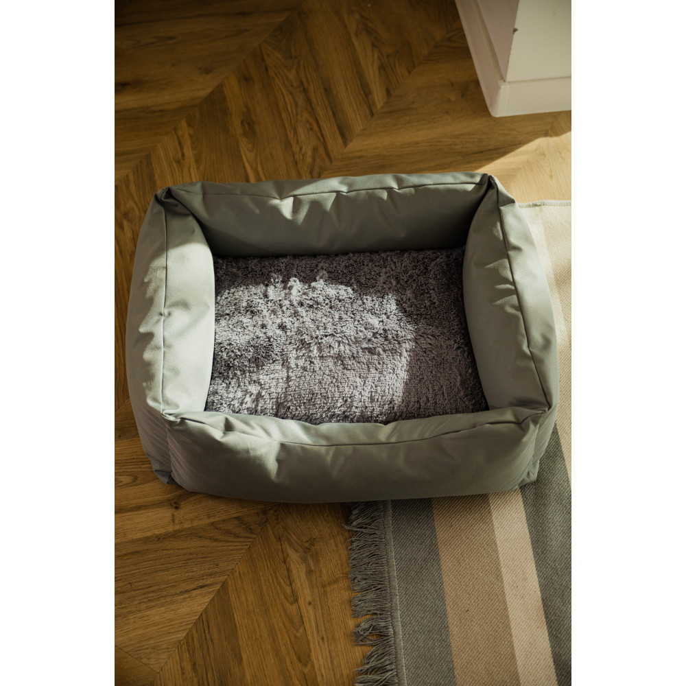 Водовідштовхувальний лежак зі знімним чохлом і двобічною хутряною подушкою Incor Сірий XL (90/80/20) Київ - фото 2
