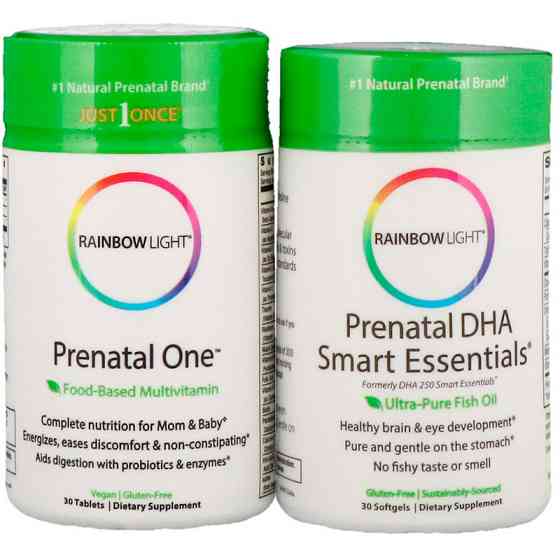 Вітаміни + Риб'ячий жир для вагітних Rainbow Light Prenatal One plus Prenatal DHA Smart Essentials 30 капс Київ