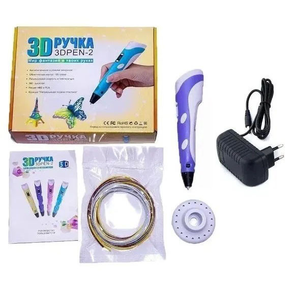 Оригінальна 3d ручка 3D ручка Smart 3D Pen 2 фиолетовая Різнокольорова для дітей AH-10 Львів - фото 3