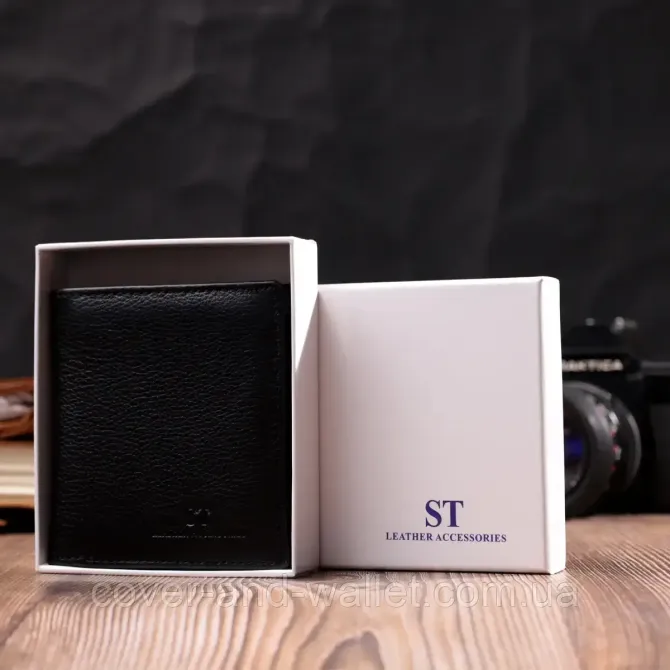 Тонкий кожаный мужской портмоне с монетницей на молнии ST Leather Киев - изображение 6