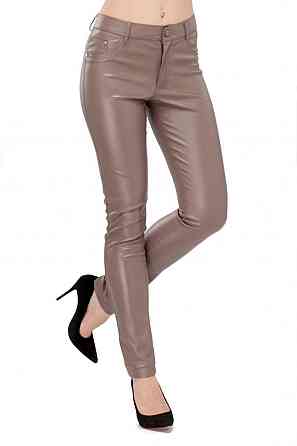 Кожаные штаны с карманами Kors тонкие 46, Мокко Киев