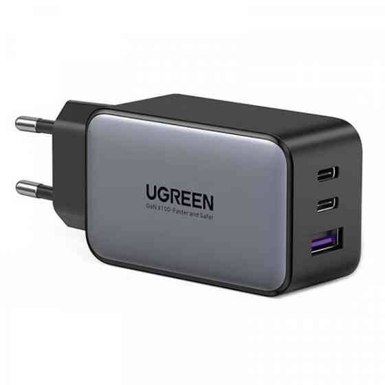 Зарядний пристрій 3xUSB 65W GaN (2хUSB-C+USB-A) CD244 Сірий Ugreen (10335) Киев