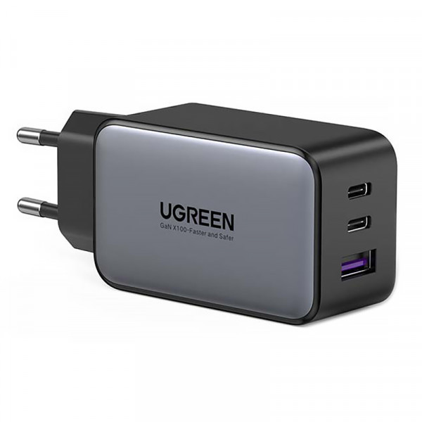 Зарядний пристрій 3xUSB 65W GaN (2хUSB-C+USB-A) CD244 Сірий Ugreen (10335) Киев - изображение 1
