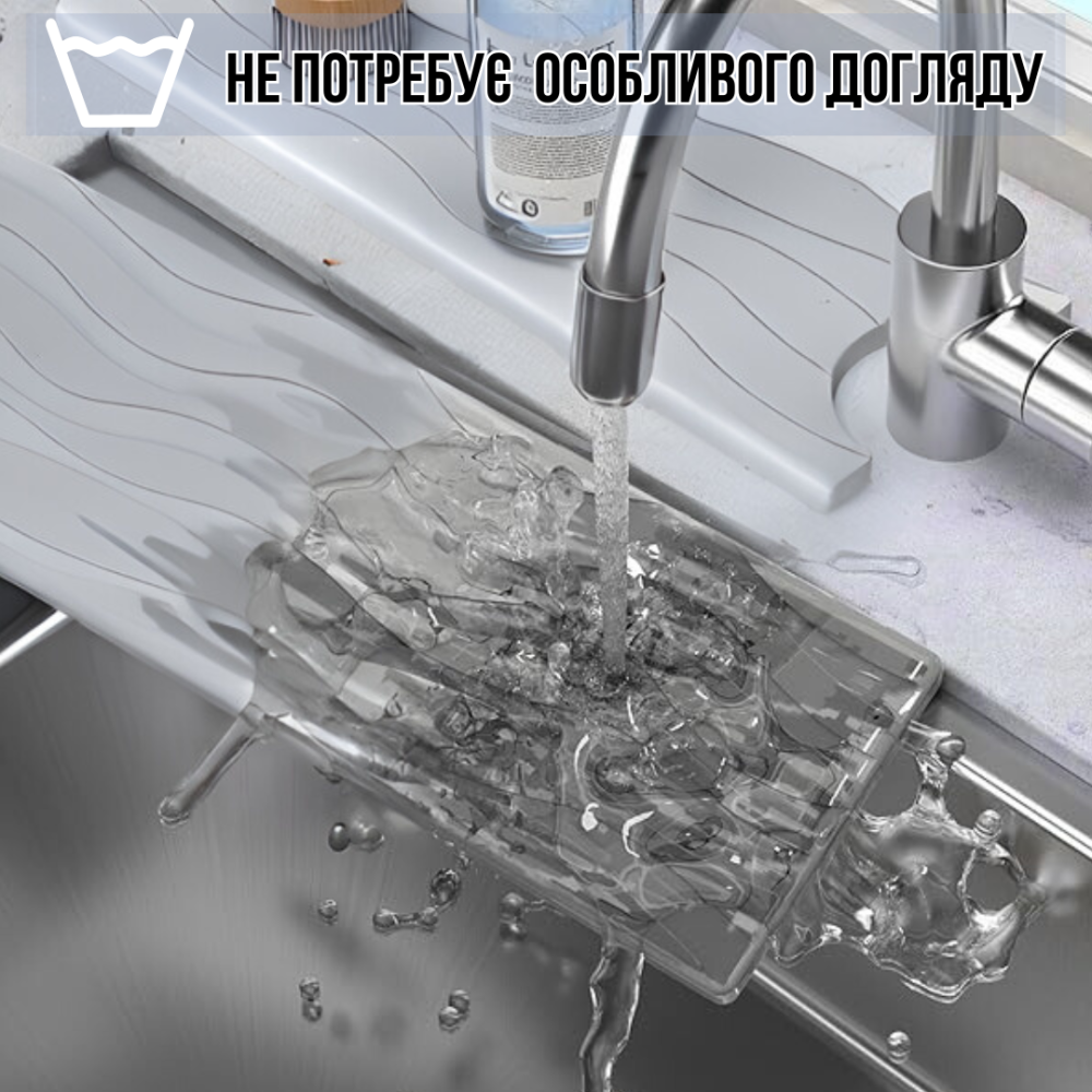 Коврик под смеситель,накладка в кухню или ванную комнату на раковину,каменный из диатомита,цвет тёмно-серый Каменец-Подольский - изображение 2