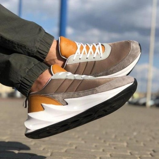 Термо Кросівки Adidas $harks Сірі Чоловічі Адідас Бежеві Акули Єврозима (розміри: 41,42,43,44,45) Відео Огляд Дніпро - фото 2