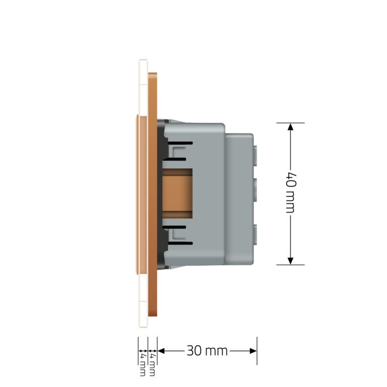 LIVOLO Розетка тримісна універсальна Livolo золотий скло (VL-C7FCT22-6AP) Коломия - фото 8