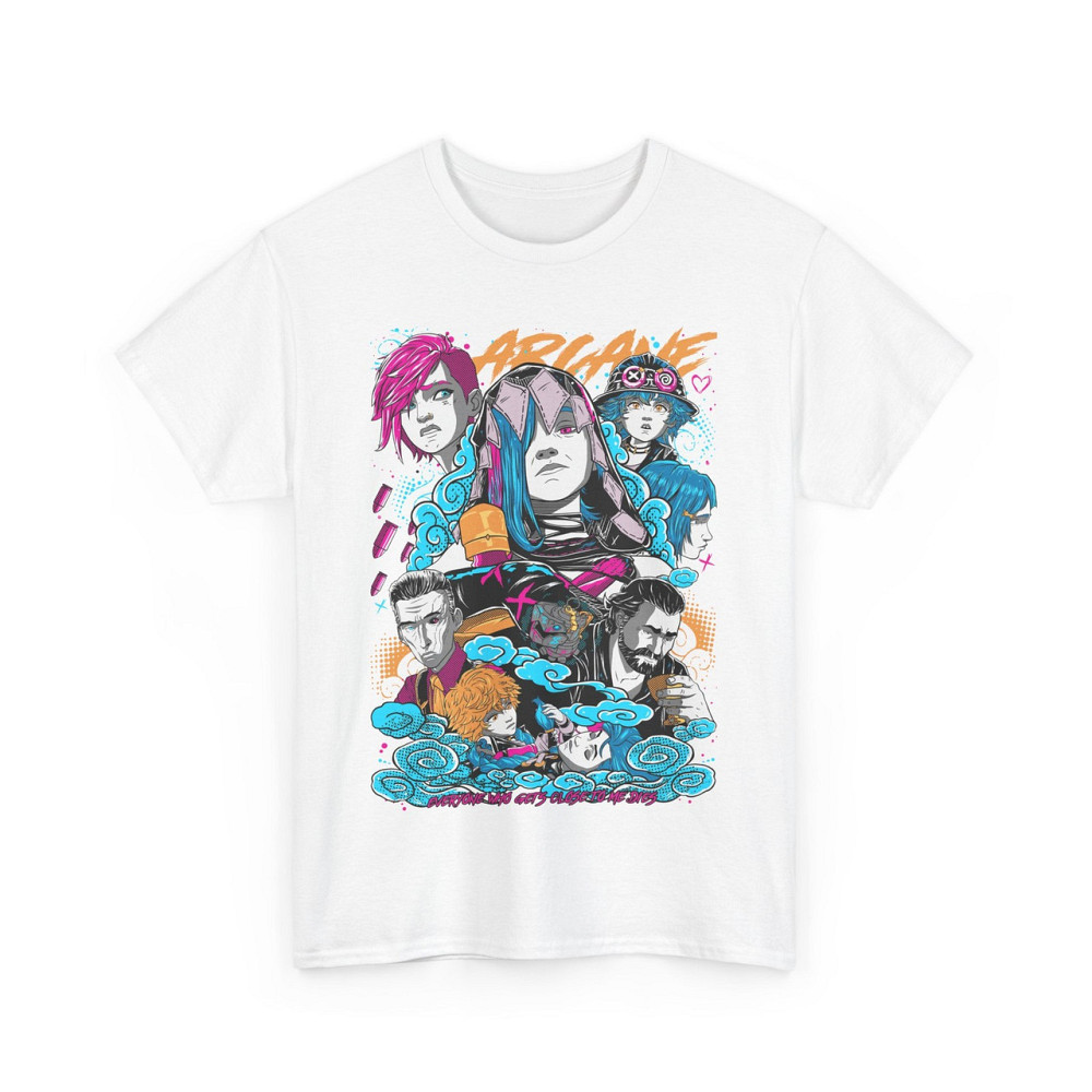 Футболка для хлопчика з аніме принтом Джінкс Аркане Джапанесе Аніме оверсайз (зріст від 165 до 180) Чорний AnimeJ0369m Дніпро - фото 8