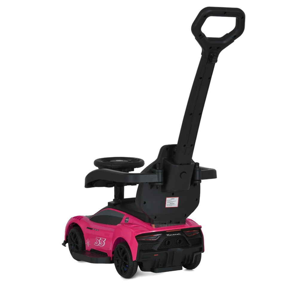 Дитяча каталка-толокар 2 в 1 M 5106-8 рожевий, з батьківською ручкою Вінниця - фото 4