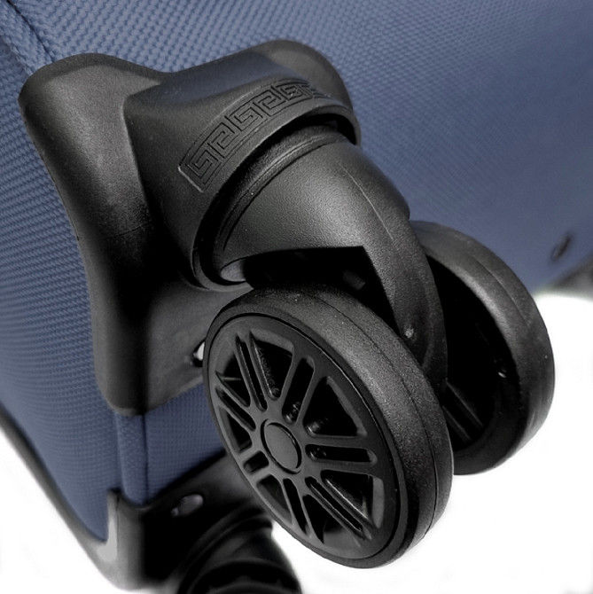 Чемодан тканевый WINGS 1708 большой с улыбкой 4 колеса 75 см Темно-синий Киев - изображение 4