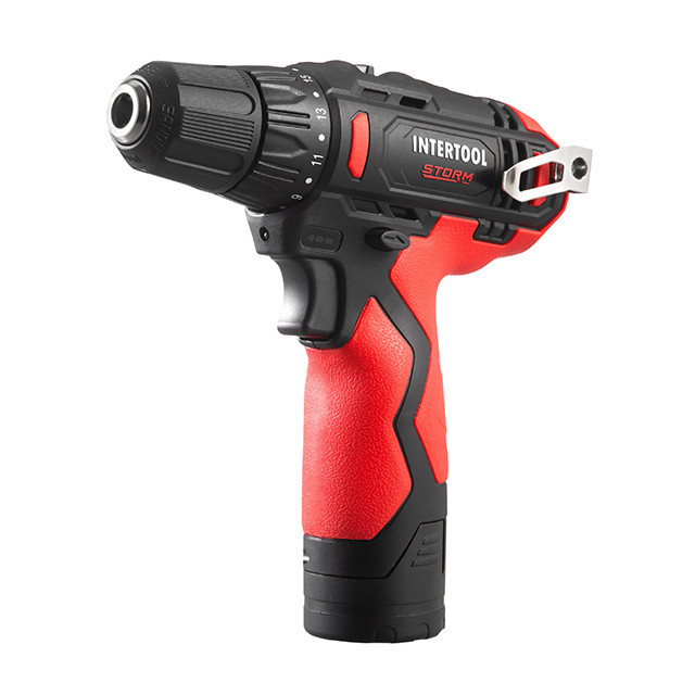 Дриль-шурупокрут акумуляторний, 12 В, 30 Nm, 0-350/0-1300 об/хв, патрон 0,8-10 мм, 2,0 Аг INTERTOOL WT-0310 Киев - изображение 2