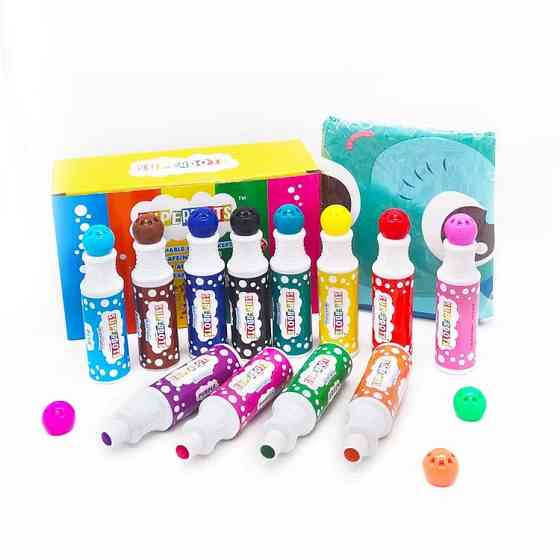 Набор пальчиковых маркеров DOT для творчества, точечные, пальчиковые краски для рисования и живописи на водной основе,12 цветов Каменец-Подольский