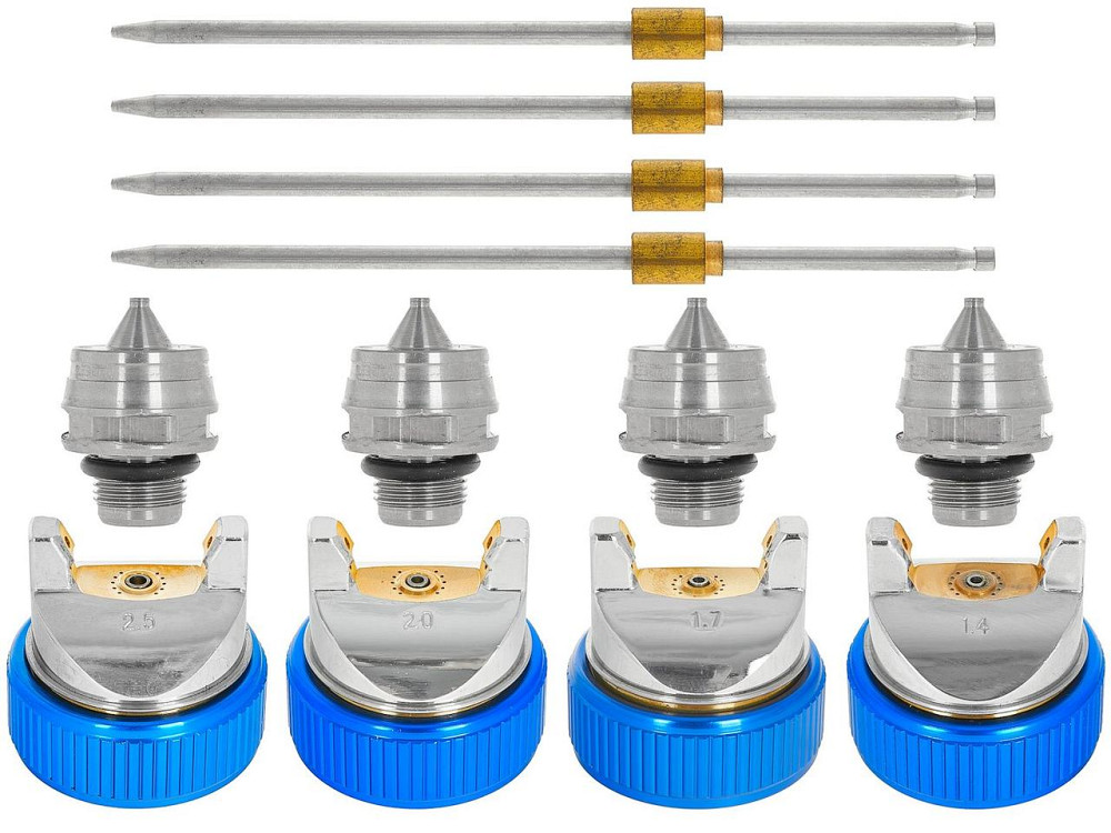 Пульверизатор "GeKo" profi HVLP з чотирма соплами (1,4; 1,7; 2,0; 2,5 мм), бачок верхній 600 мл Стрый - изображение 7