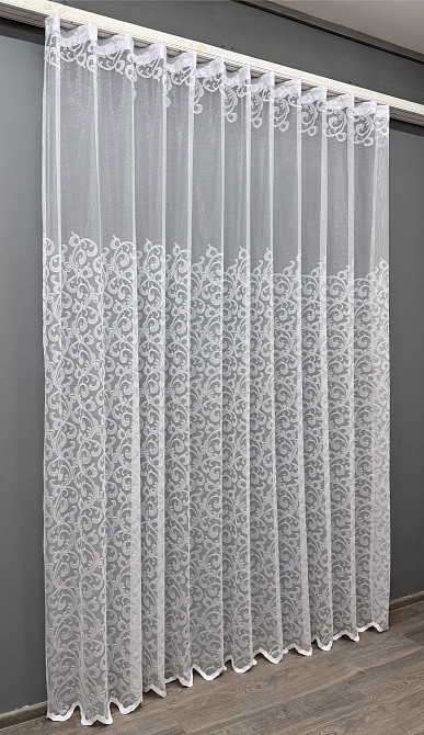 Тюль жакард "Преміум" колір білий 1358т Київ - фото 8