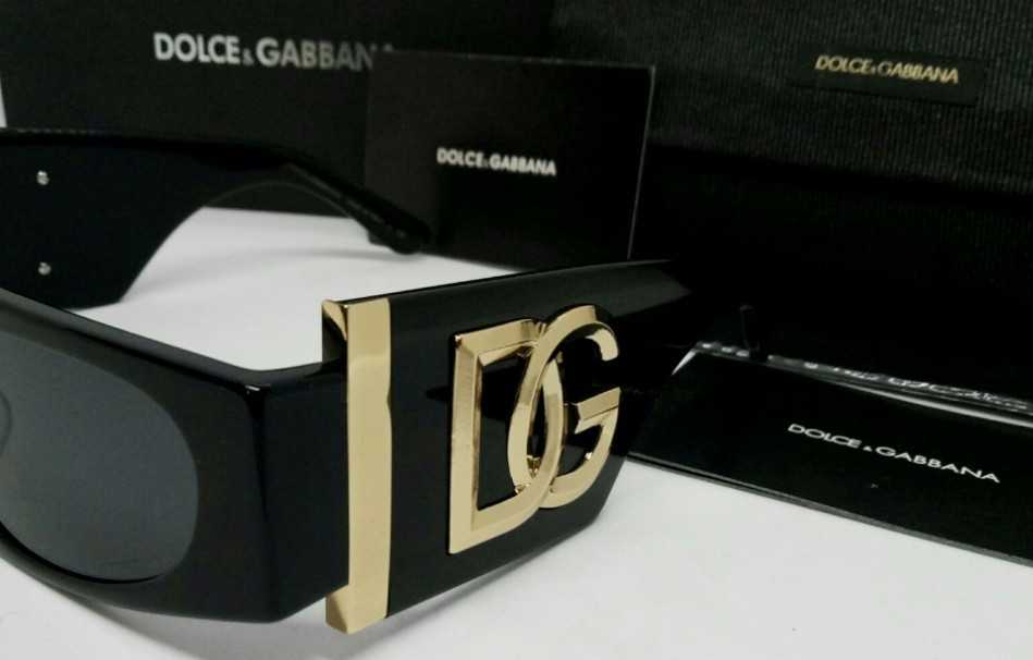 Брендовые модные узкие женские очки черные с золотым лого. Киев - изображение 6