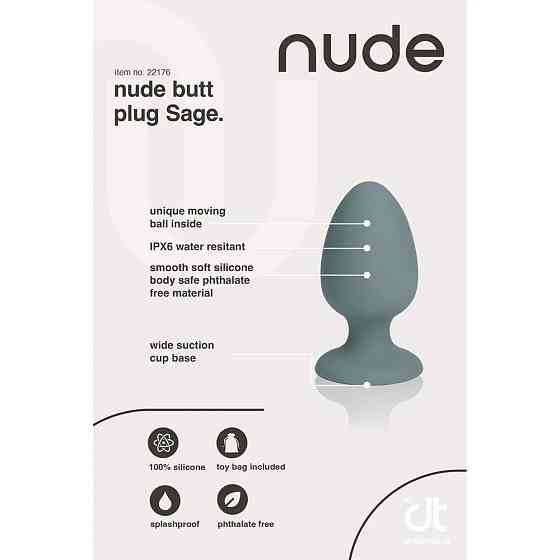 Анальна пробка Dream Toys Nude сіра, 8 х 4 см Sex Aura Київ