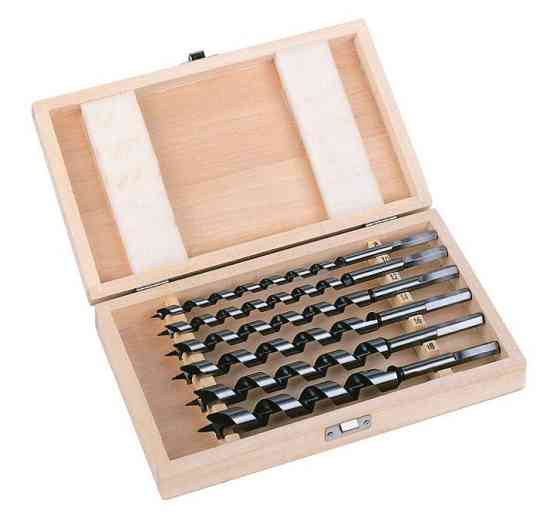 Набір спіральних свердел 230 мм (6 шт), дерев'яний пенал Одеса