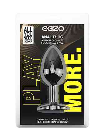 Анальна пробка з кристалом EGZO - Dark Silver Heart Plug Rainbow size M Sex Aura Київ