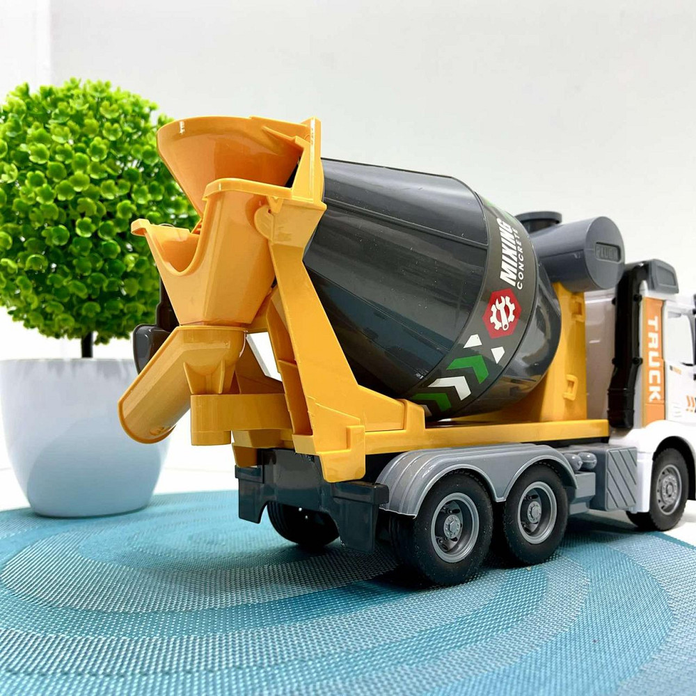 Спецтехніка Бетонозмішувач світло звук рухомі деталі масштаб 1:16 Жовто-сірий (ZH 812-1) Чернігів - фото 7