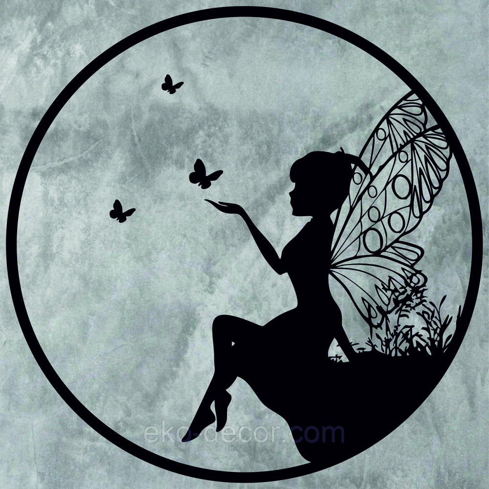 Декоративное настенное Панно «Фея-волшебница», Декор на стену 70*70 см, Черный Киев - изображение 3