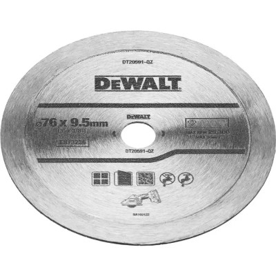 Диск пильный DeWALT алмазный керамика/кафель, 76 х 1,0 х 9,5 мм, 1 шт. (DT20591) Винница - изображение 2