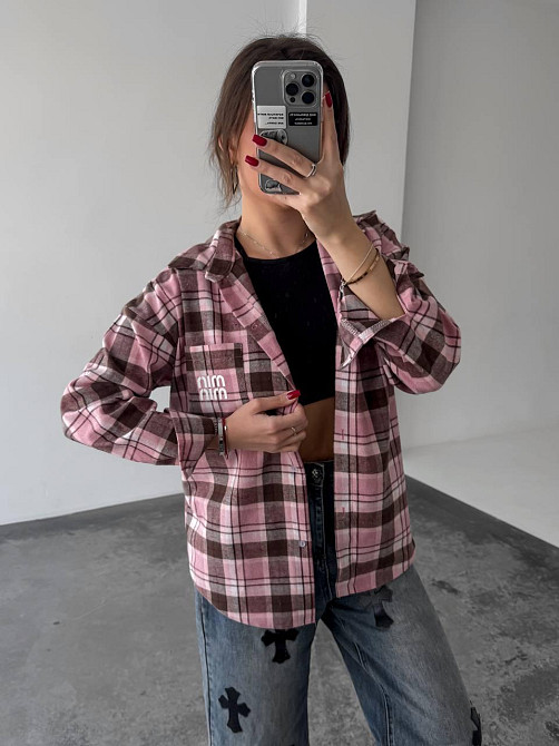 Женская рубашка в клетку (с накатом) 48-50, клетка 36 Одесса - изображение 2