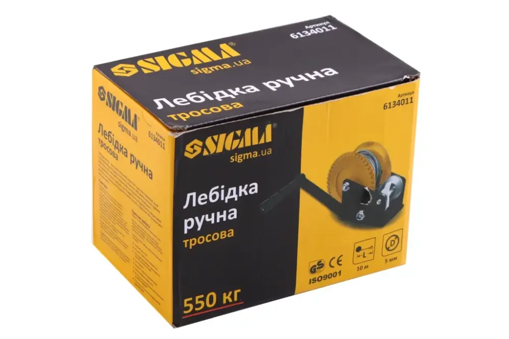 Лебедка рычажная барабанная  550 кг/10 м/5.0 мм Sigma Винница - изображение 2