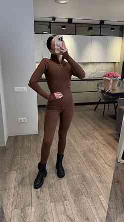 Женский стильный и теплый термо комбинезон пума Шоколад, 44/46 Одесса