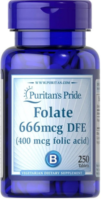 Фолієва кислота (вітамін В9) Puritan's Pride Folic Acid 400 мкг 250 таб Київ - фото 1
