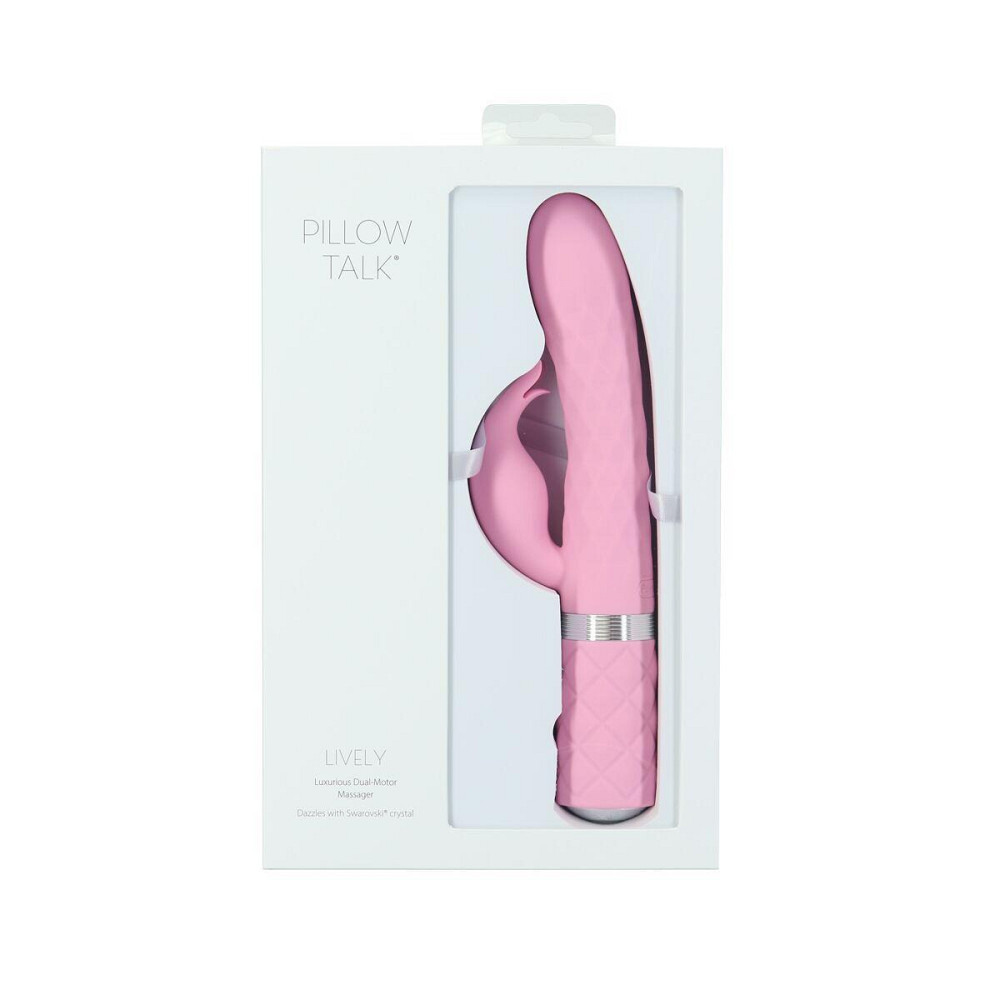 Роскошный кролик с ротацией и вибрацией Pillow Talk Lively, Pink, кристалл Сваровски, тройной отрост Sex Aura Киев - изображение 8