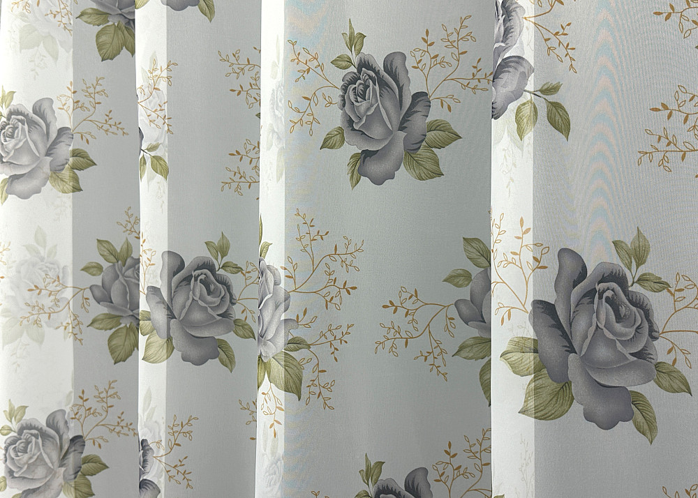 Тюль VR-Textil 1801т Шифон з принтом Білий з сірим 300х270 см (40-099) Київ - фото 5