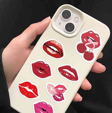 Набір наклейок губи та поцілунки, 500 шт, 10 дизайнів Київ