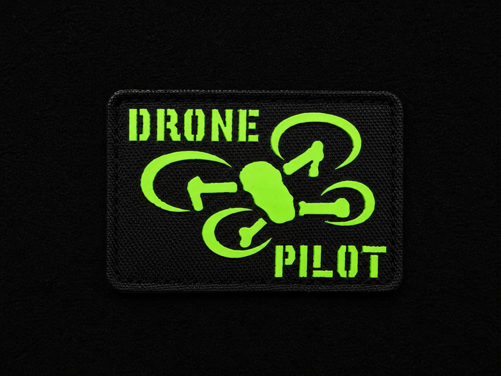 Патч / шеврон Drone Pilot люмінісцентний Laser Cut Чорний Запоріжжя - фото 2