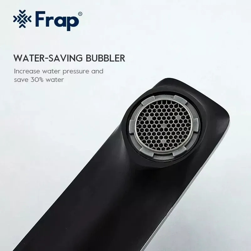 Смеситель для умывальника Frap F1057 черный/хром Киев - изображение 4