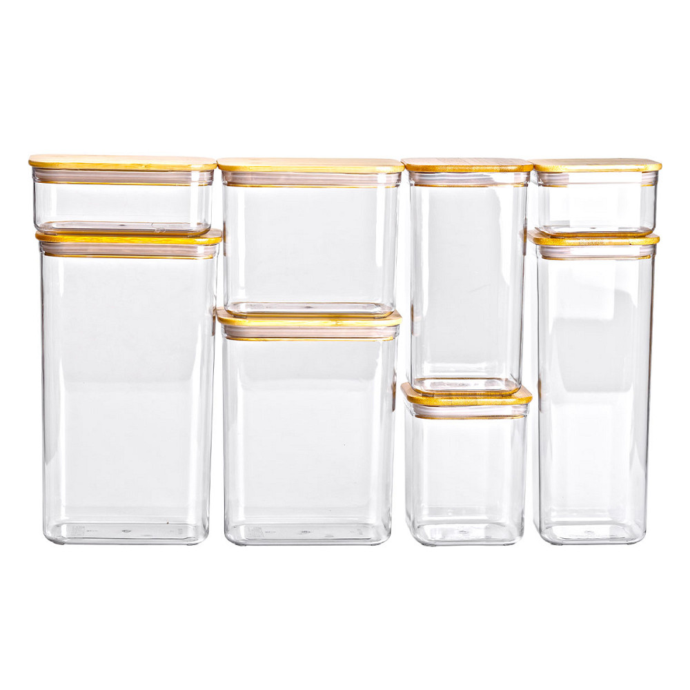 Yiwu Набір банок для сипучих продуктів 8 штук ємності з бамбуковою кришкою HP-1303 Коломыя - изображение 5