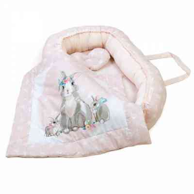 Пеленальный матрасик Верес Кокон с пледом Summer Bunny pink (450.06) Винница