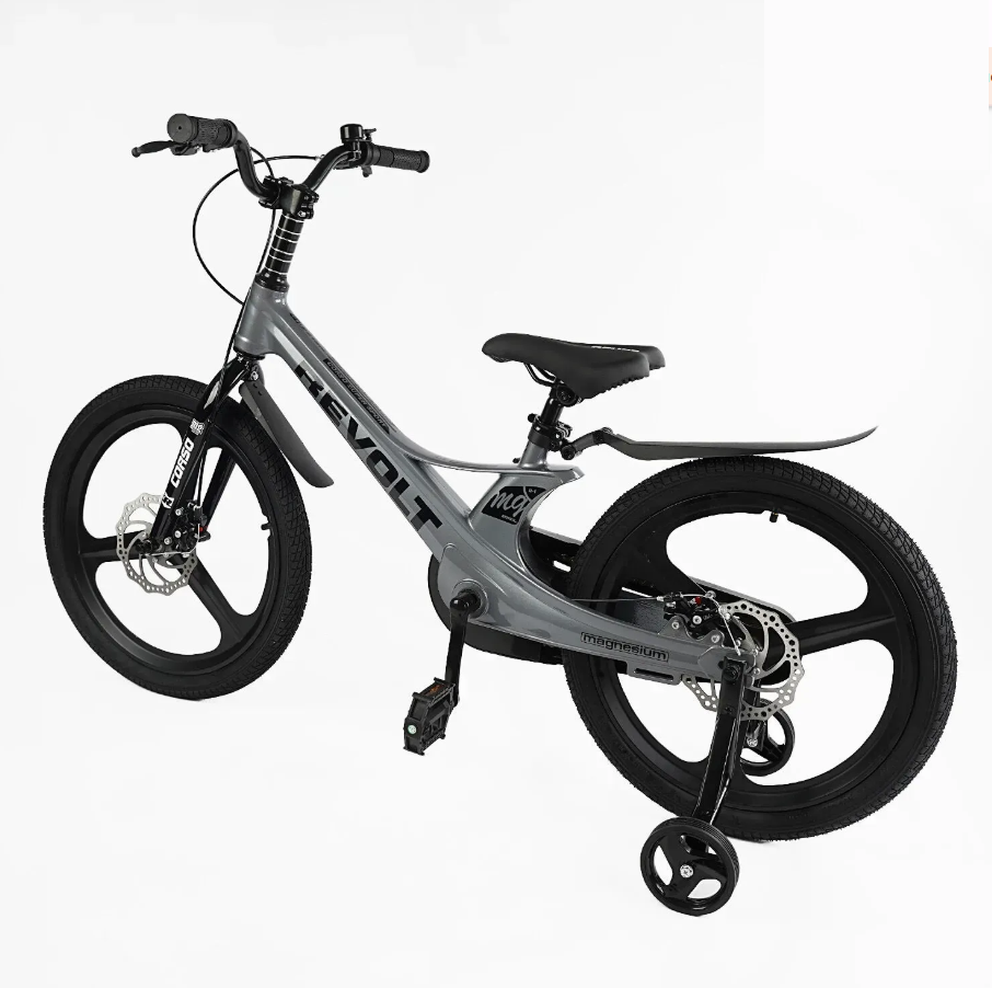 Велосипед Corso REVOLT двоколісний 20 дюймів магнієва рама з додатковими колесами Сірий (MG-20922) Чернигов - изображение 2