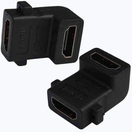 Переходник , гнездо HDMI - гнездо HDMI, gold, угловой Полтава