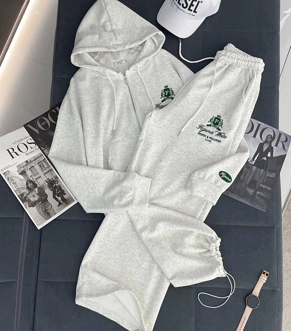 Жіночий стильний повсякденний костюм турецький двонитка Меланж, 42/44 Одеса - фото 1