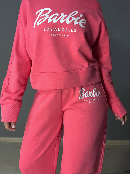 Костюм женский Quzen 485-485 Barbie оверсайз свитшот и брюки палаццо розовый, розовый, S Киев - изображение 8