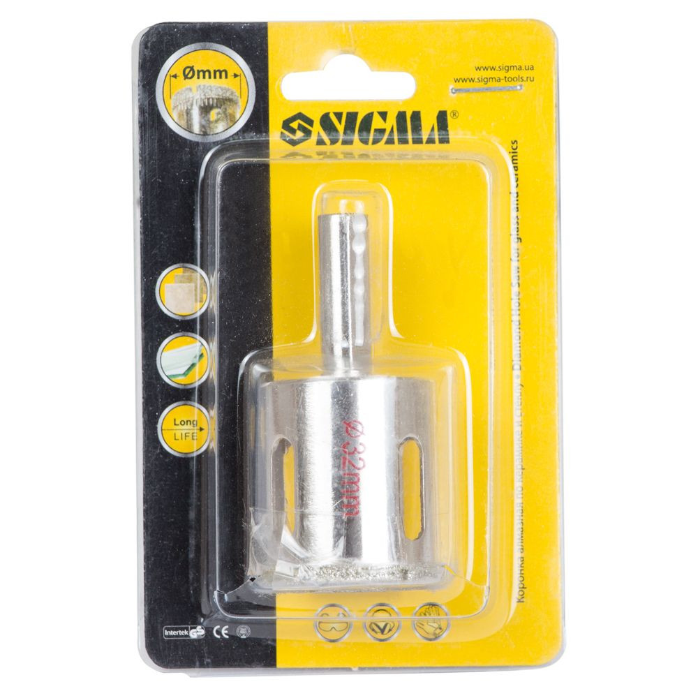 Sigma Коронка алмазная по керамике и стеклу Ø32мм SIGMA (1541321) Киев - изображение 2