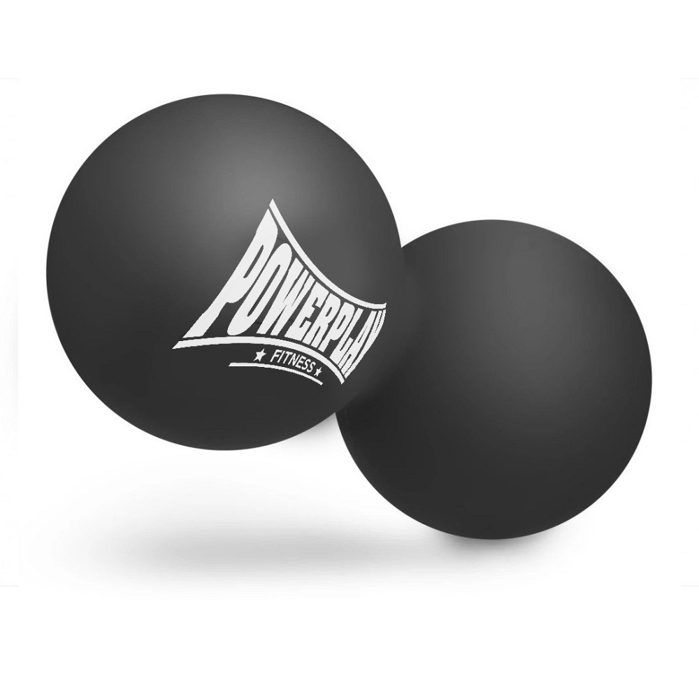 Масажний силіконовий подвійний м'яч PowerPlay PP-4355 Silicone Lacrosse Peanut Ball (6.3*12.6см.) Чорний Кам'янське - фото 2