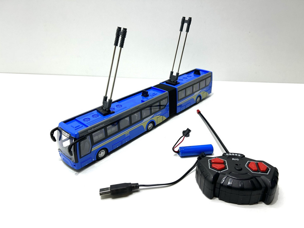 Тролейбус на радіокеруванні 34 см Синій (JC-044-45) Чернігів - фото 6