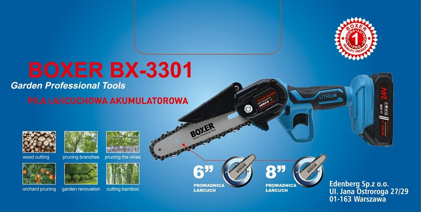 Акумуляторна мініпила BX-3301 6" 24В: потужна, компактна, 2 АКБ, кейс — для саду та дров Одеса - фото 8