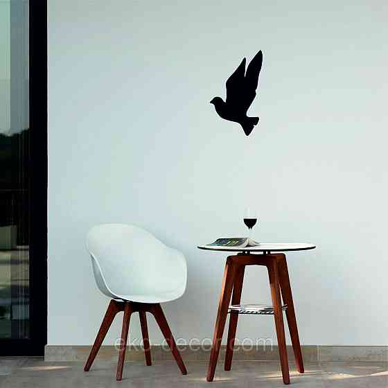 Декоративное настенное Панно «Птичка» Декор на стену(цена за 1шт) 30*18 см, Черный Киев