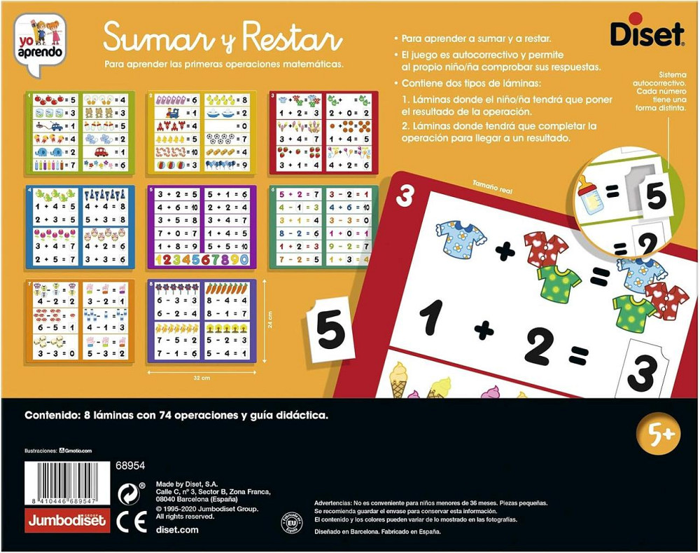 Іграшка Diset 68954 кольорова Навчальний набір для додавання і віднімання Вивчення кольорів Розвиваюча гра для 5 років Київ - фото 5