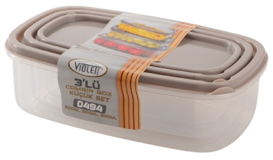 Набір контейнерів Violet House 0494 CAPUCCINO 0.3/0.5/0.85 л (7163258) Київ - фото 1