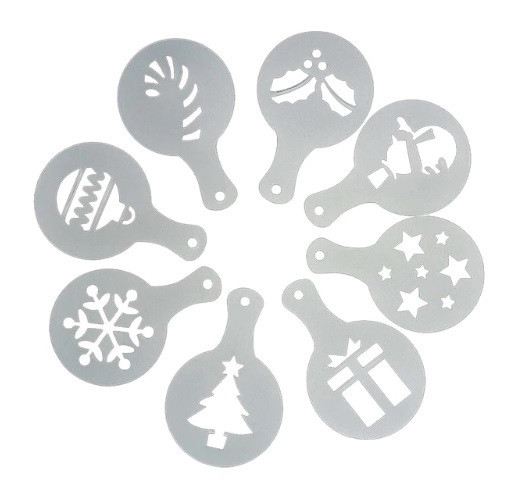 Новогодние трафареты набор 8 штук 85 мм серый Киев - изображение 3