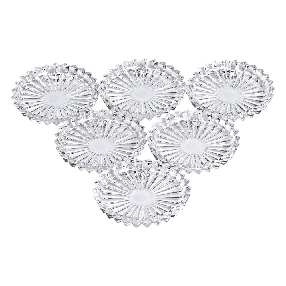 Набір із 6 тарілок для подачі по 12 см скляні прозорі круглі HP-YH-31 Київ - фото 1